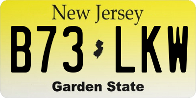 NJ license plate B73LKW