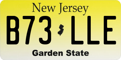 NJ license plate B73LLE