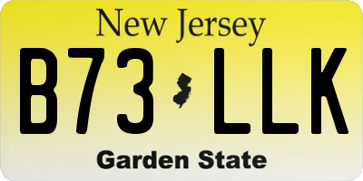 NJ license plate B73LLK