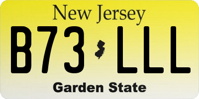 NJ license plate B73LLL