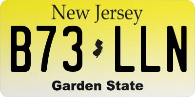 NJ license plate B73LLN