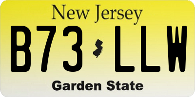 NJ license plate B73LLW