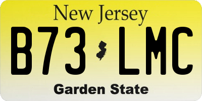 NJ license plate B73LMC