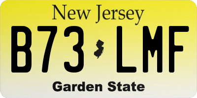 NJ license plate B73LMF