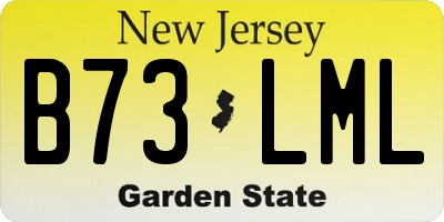NJ license plate B73LML