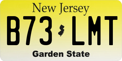 NJ license plate B73LMT