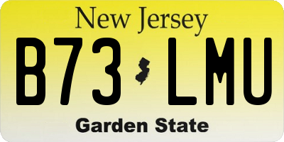 NJ license plate B73LMU