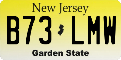 NJ license plate B73LMW