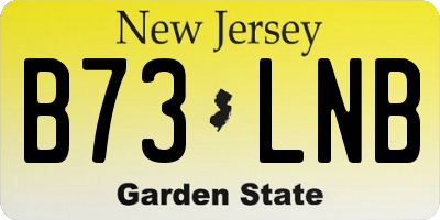 NJ license plate B73LNB
