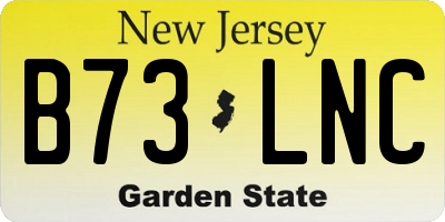 NJ license plate B73LNC