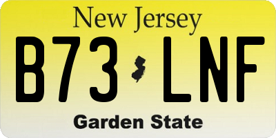 NJ license plate B73LNF