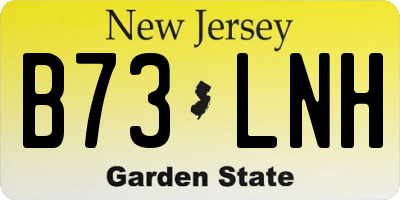 NJ license plate B73LNH