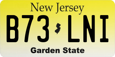 NJ license plate B73LNI