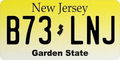 NJ license plate B73LNJ