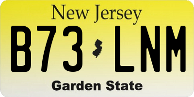 NJ license plate B73LNM
