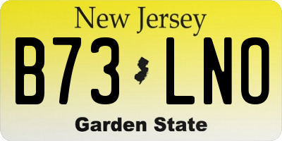 NJ license plate B73LNO
