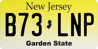 NJ license plate B73LNP