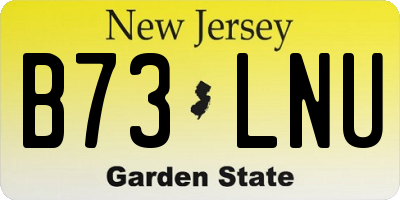 NJ license plate B73LNU