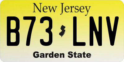 NJ license plate B73LNV