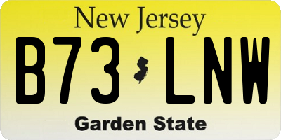 NJ license plate B73LNW