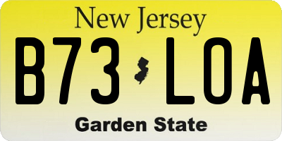 NJ license plate B73LOA
