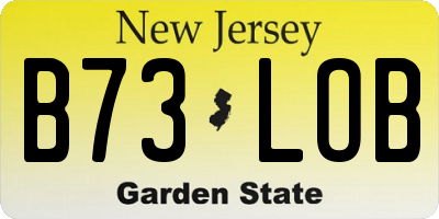 NJ license plate B73LOB