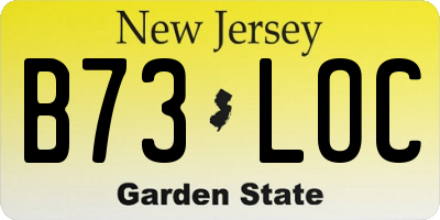 NJ license plate B73LOC