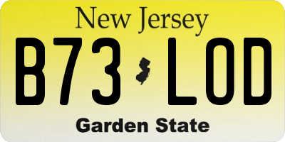 NJ license plate B73LOD