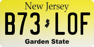 NJ license plate B73LOF