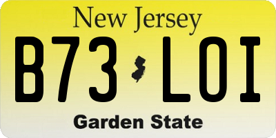 NJ license plate B73LOI