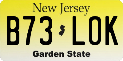 NJ license plate B73LOK