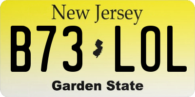 NJ license plate B73LOL