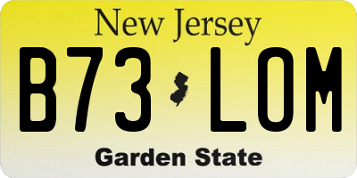 NJ license plate B73LOM