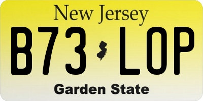 NJ license plate B73LOP