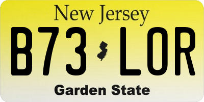NJ license plate B73LOR