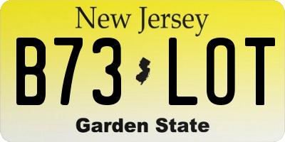 NJ license plate B73LOT
