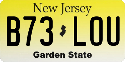 NJ license plate B73LOU