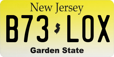 NJ license plate B73LOX