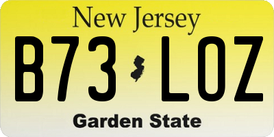 NJ license plate B73LOZ