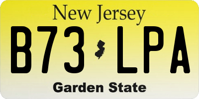 NJ license plate B73LPA