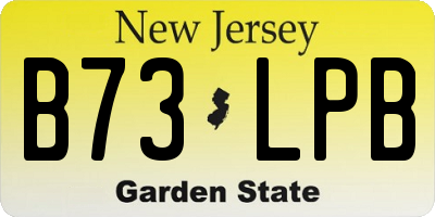 NJ license plate B73LPB