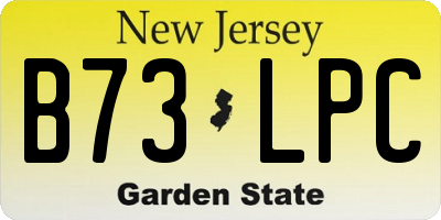 NJ license plate B73LPC