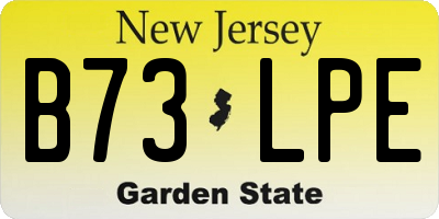 NJ license plate B73LPE