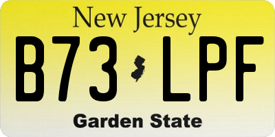 NJ license plate B73LPF