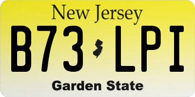 NJ license plate B73LPI