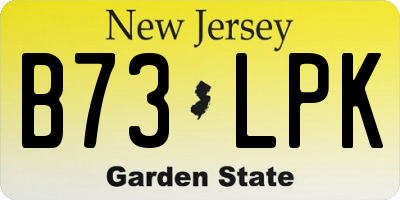 NJ license plate B73LPK
