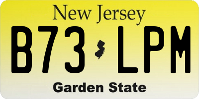 NJ license plate B73LPM