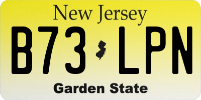 NJ license plate B73LPN