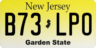 NJ license plate B73LPO