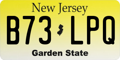 NJ license plate B73LPQ
